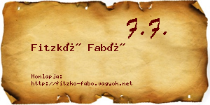 Fitzkó Fabó névjegykártya